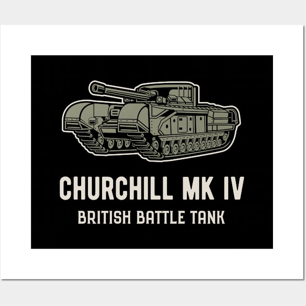 British Churchill MK IV Tank WW2 Wall Art by BlueTodyArt
